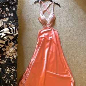 Dave & Johnny Pink & Sequin Prom Dress